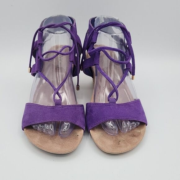 Vionic Noble Purple Tansy Espadrille Strappy Sandals Women's Sz 7 Wedge Heel - Picture 5 of 9